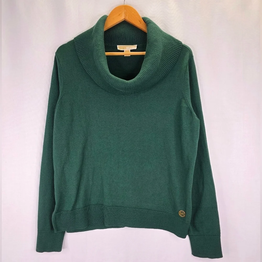 MICHAEL Michael Kors Sweater Women's Green Cowl Neck Pullover Tunic Size Large